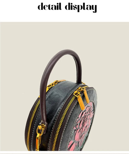 Bolso de diseñador de lujo para mujer, bolso de hombro de estilo chino Retro con relieve 3D de flores, bolso cruzado para gifls, nuevo bolsillo redondo para teléfono