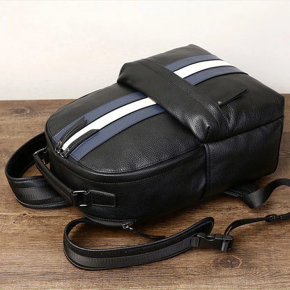 2024 nuevo diseño de moda para hombres, mochila marrón de cuero genuino para ordenador portátil, mochila escolar, bolsa de día para niños, bolsas de viaje grandes para hombres