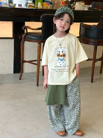 Novedad de verano, camiseta holgada con estampado de dibujos animados de estilo coreano para niños, camiseta de manga corta p...