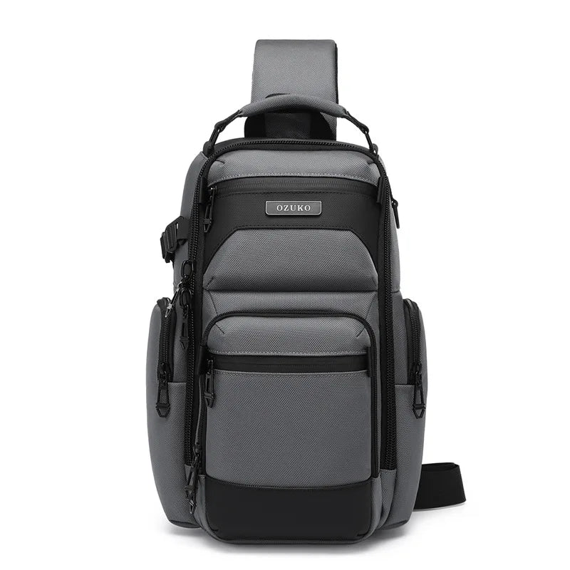 Bolso de pecho OZUKO, elegante bolso cruzado multifuncional, bolso cruzado de viaje ligero e impermeable para hombre