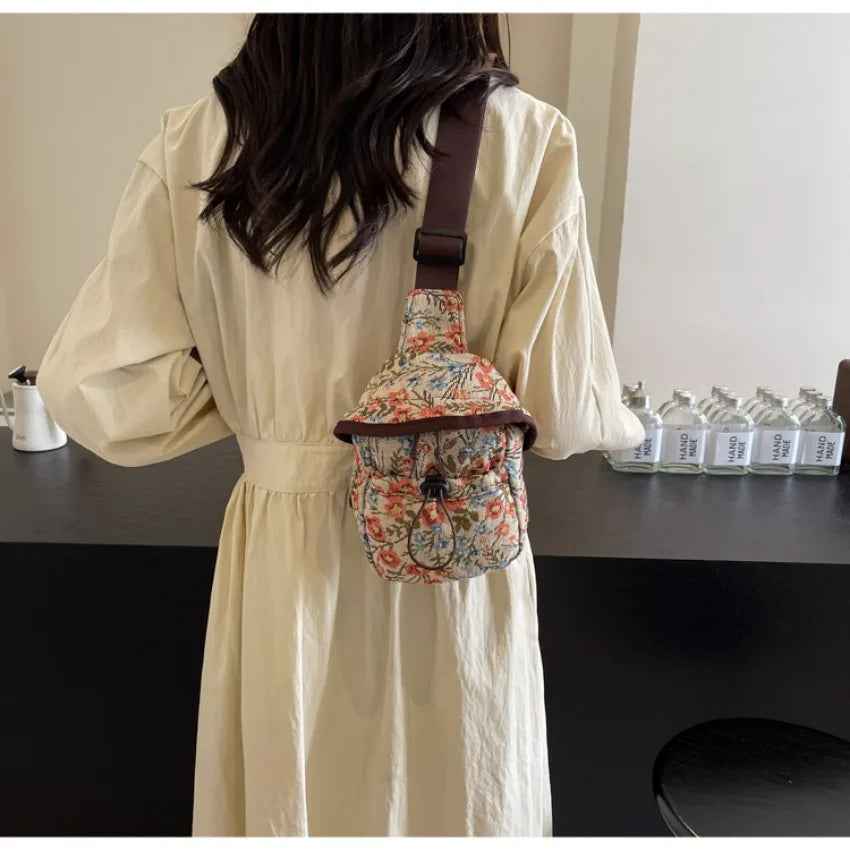 Bolso cruzado de moda para niñas y mujeres, bolso de teléfono de estilo chino, bolsillo en el pecho con estampado étnico, bolso de tela pequeño de un hombro, nuevo