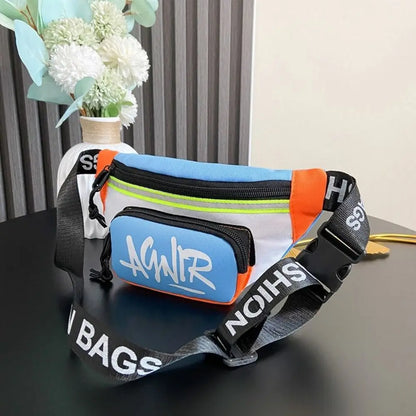 Mini riñonera Oxford con letras bonitas para niños y niñas, paquete divertido de plátano, bolso de hombro cruzado, bolsos con cinturón de pecho, nuevo