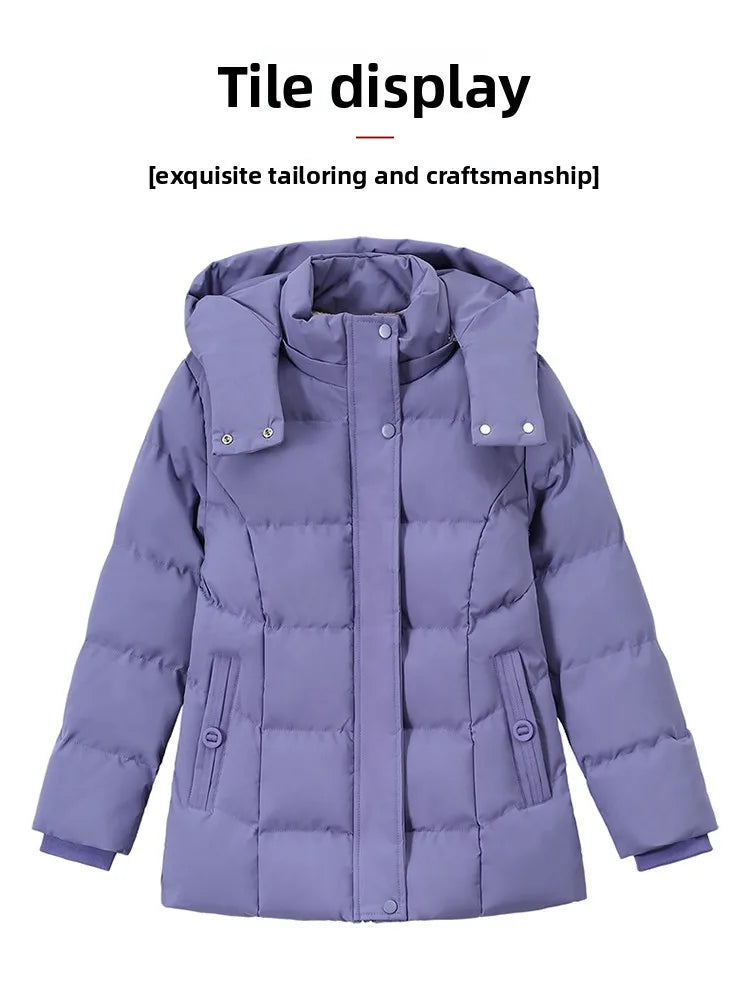 Chaqueta de algodón con forro polar grueso para mujer ENYW, abrigo informal holgado de invierno, ropa cálida para mamá, manga...