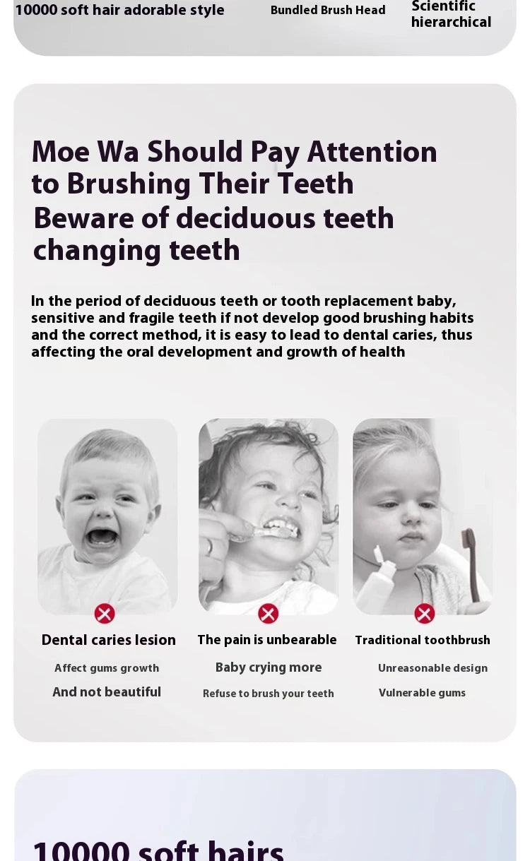 Lindo cepillo de dientes para bebé, cepillo de dientes suave, mordedor para madre y niño, herramientas de cuidado de la salud para niños, artículos para niñas, accesorios