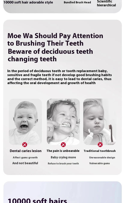Lindo cepillo de dientes para bebé, cepillo de dientes suave, mordedor para madre y niño, herramientas de cuidado de la salud para niños, artículos para niñas, accesorios