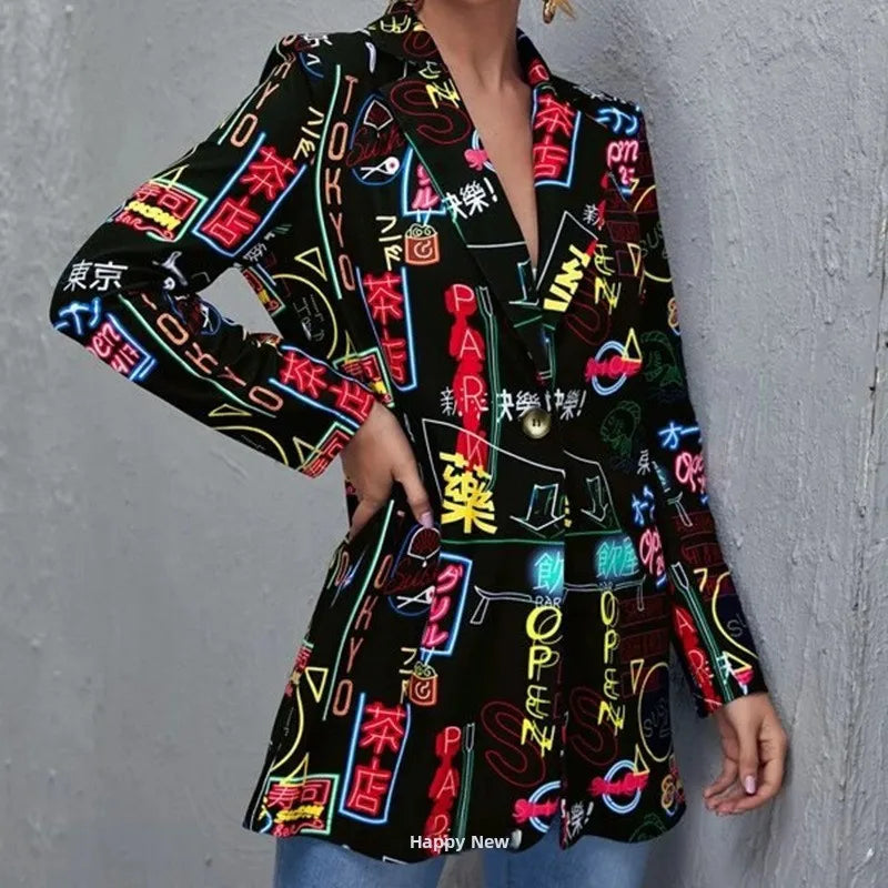 Women's Casual Long Sleeve Turn-down Collar Suit Jacket Elegant Fashionable Chinese Brandless Ladies' Formal Wear