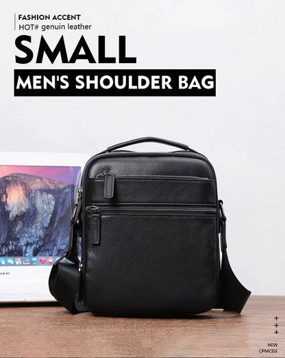 100% bolso de hombro de cuero genuino para hombre, bolsos de mensajero a la moda, bolsos para hombre, bolsos cruzados para hombre, bolso de mano de piel de vaca para hombre, bolso bandolera