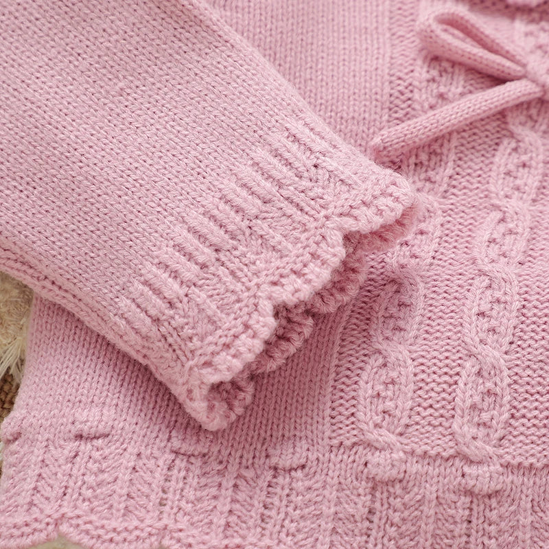 Conjuntos de ropa de invierno para niñas, suéter rosa de manga larga, camisas, pantalones y sombreros, trajes para recién nacidos, traje de 3 uds para primavera y otoño