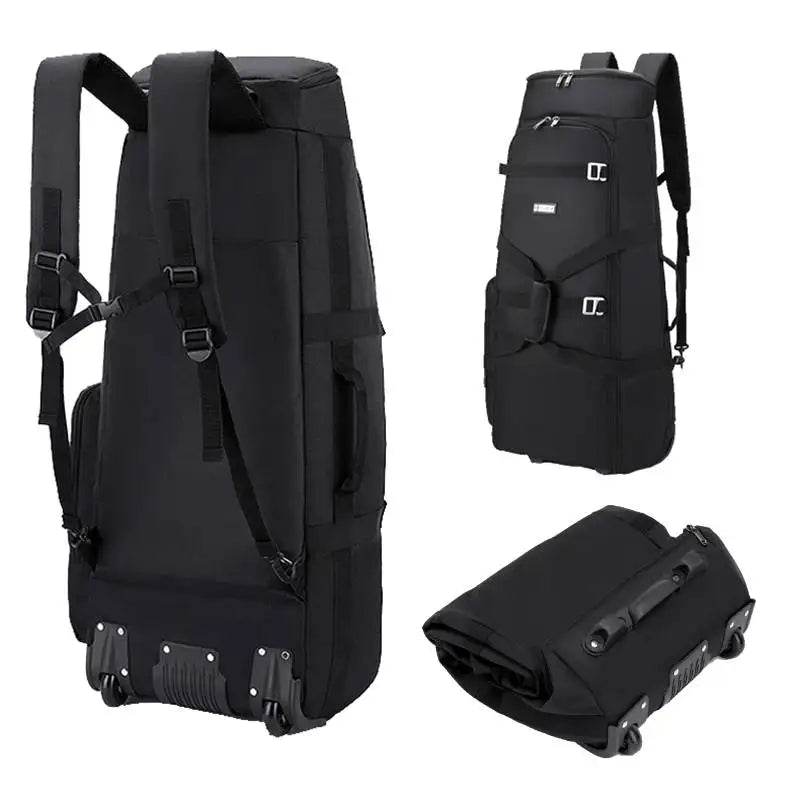 Bolsa de viaje plegable con ruedas para senderismo, Golf, aviación, bolsas de lona para acampar al aire libre, equipaje de coche, bolso móvil, mochila de entrenamiento grande
