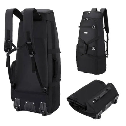 Bolsa de viaje plegable con ruedas para senderismo, Golf, aviación, bolsas de lona para acampar al aire libre, equipaje de coche, bolso móvil, mochila de entrenamiento grande