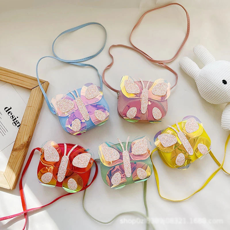 Bolso de mensajero con diseño de mariposa para niños, bolsos de hombro para niñas, monedero de moda, bolso cruzado, regalos para niños, nuevo