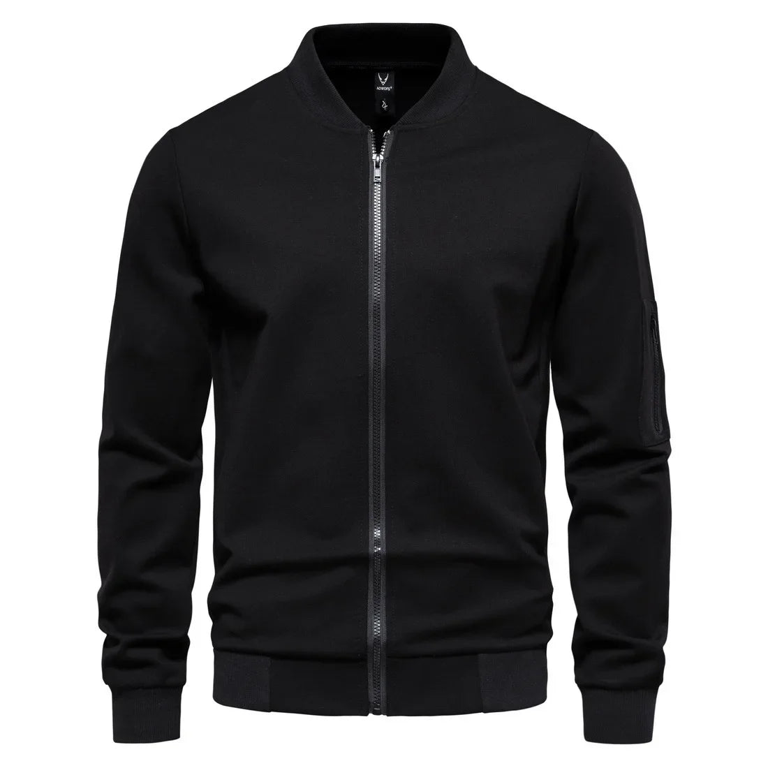 Chaqueta Casual con Cierre y Cuello Alto para Hombre, Primavera-Otoño 2025, Chaqueta Deportiva de Color Sólido, Chaqueta Bomber Urbana para Hombre