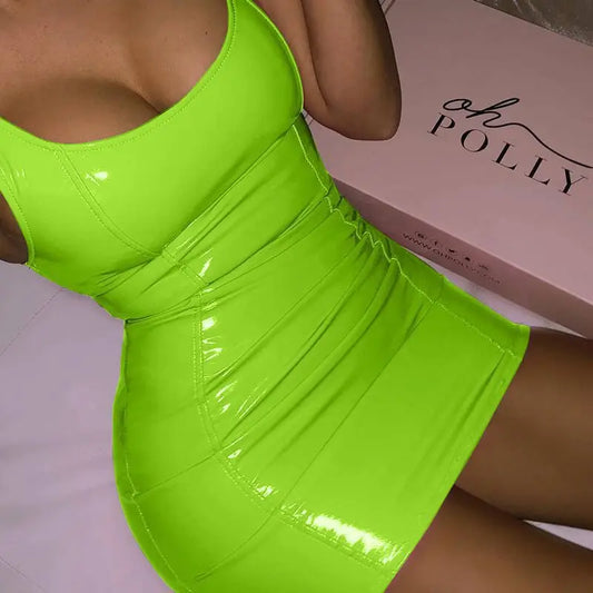 Vestido Corto Slim Fit para Mujer | Escote Redondo, Sin Mangas y Cintura Entallada