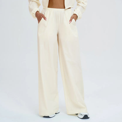 Pantalones de yoga deportivos de pierna ancha con protección solar para mujer, pantalones casuales de fitness, pantalones de gimnasio de cintura alta para mujer