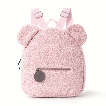 Mochila Mini con Orejas de Oso, Personalizable con Nombre Bordado, de Pana y Felpa, para Niñas, Mujeres, Niños Pequeños, Regalo para Guardería