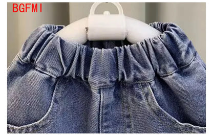 Conjunto de Verano para Niños 2026, Camiseta de Algodón con Estampado de Dibujos Animados y Letras + Pantalones Cortos de Mezclilla, Ropa Infantil