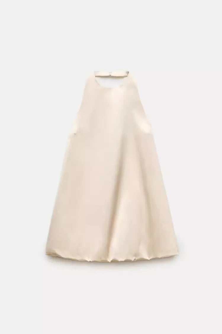 Vestido de Verano 2024, Sexy, con Espalda Descubierta, Corte Holgado, Estilo Vacacional, Hombros Descubiertos, Cuello Redondo...