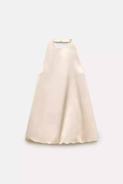Vestido de Verano 2024, Sexy, con Espalda Descubierta, Corte Holgado, Estilo Vacacional, Hombros Descubiertos, Cuello Redondo...