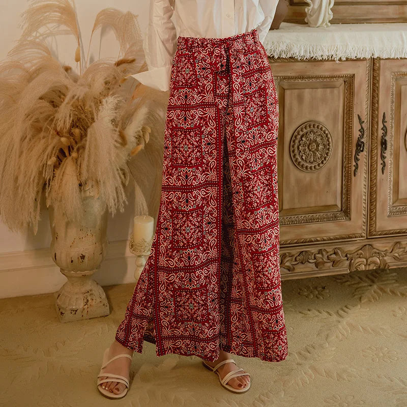 Pantalones anchos de viaje para vacaciones en la playa, ropa de vacaciones para mujer, estilo bohemio, cintura alta, material...