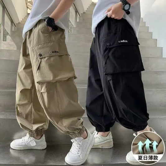 Pantalones Cargo de Verano para Niños, Pantalones Deportivos Casuales de Color Sólido, Pantalones Delgados de Moda para Niños, Ropa Infantil Nueva 2026