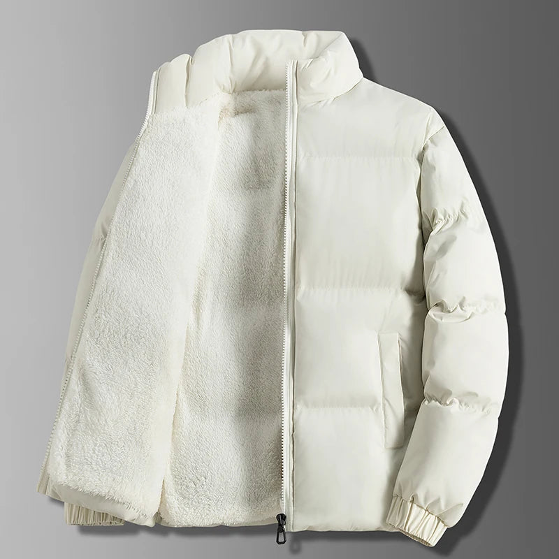 2026 Winter Men Jacket Autumn Warm Fleece Fashion Thicke Cotton Padded Jackets Stand Collar Casual Coats Windproof Plus Size 6XL