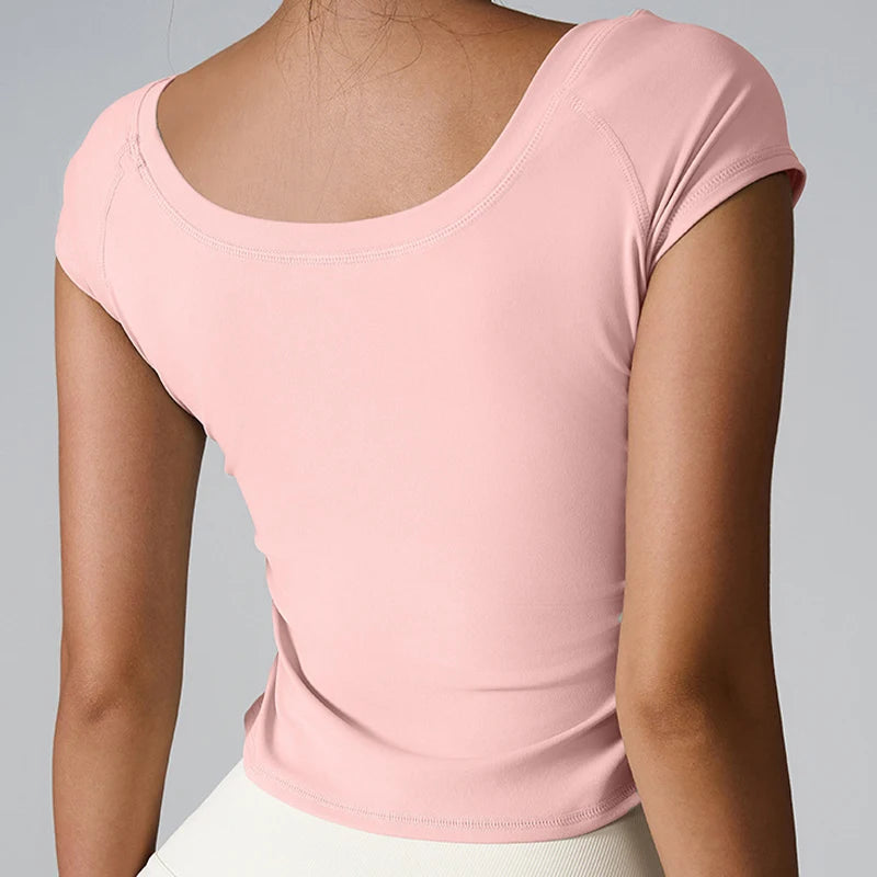 Ctenkevet Tight Athletic Short Sleeves Women Outdoors Quick-Dry Top Female Gym Workout T-ShirYoga Clothes Sport Outfit For Woman