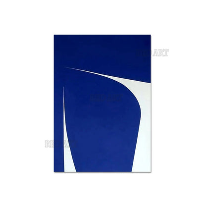 Cuadro Decorativo de Gran Tamaño para Porche, Póster de Pared, Diseño Abstracto Azul, Pintura al Óleo sobre Lienzo, Arte Hecho a Mano Sin Marco, Decoración de Hotel
