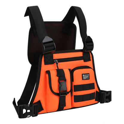Hip-hop de moda para hombre con múltiples bolsillos bolso de pecho táctico funcional ligero viaje duradero bolso de chaleco deportivo de moda