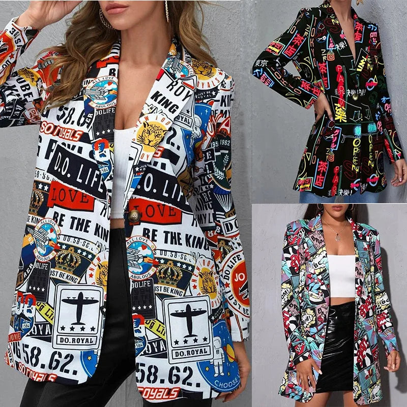 Women's Casual Long Sleeve Turn-down Collar Suit Jacket Elegant Fashionable Chinese Brandless Ladies' Formal Wear