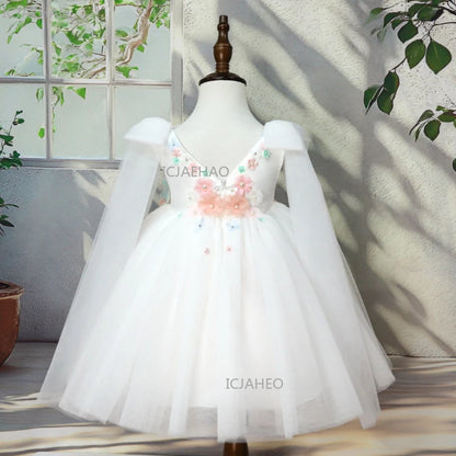 2026 elegante vestido de princesa para niñas vestido de presentador niños boda flor niña niños cumpleaños desfile fiesta vestidos formales disfraz