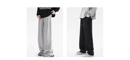 Pantalones Deportivos Grises de Pierna Recta Estilo Hip Hop 2026 para Hombre, Pantalones Holgados de Moda Coreana de Primavera, Estilo Y2K, Casuales