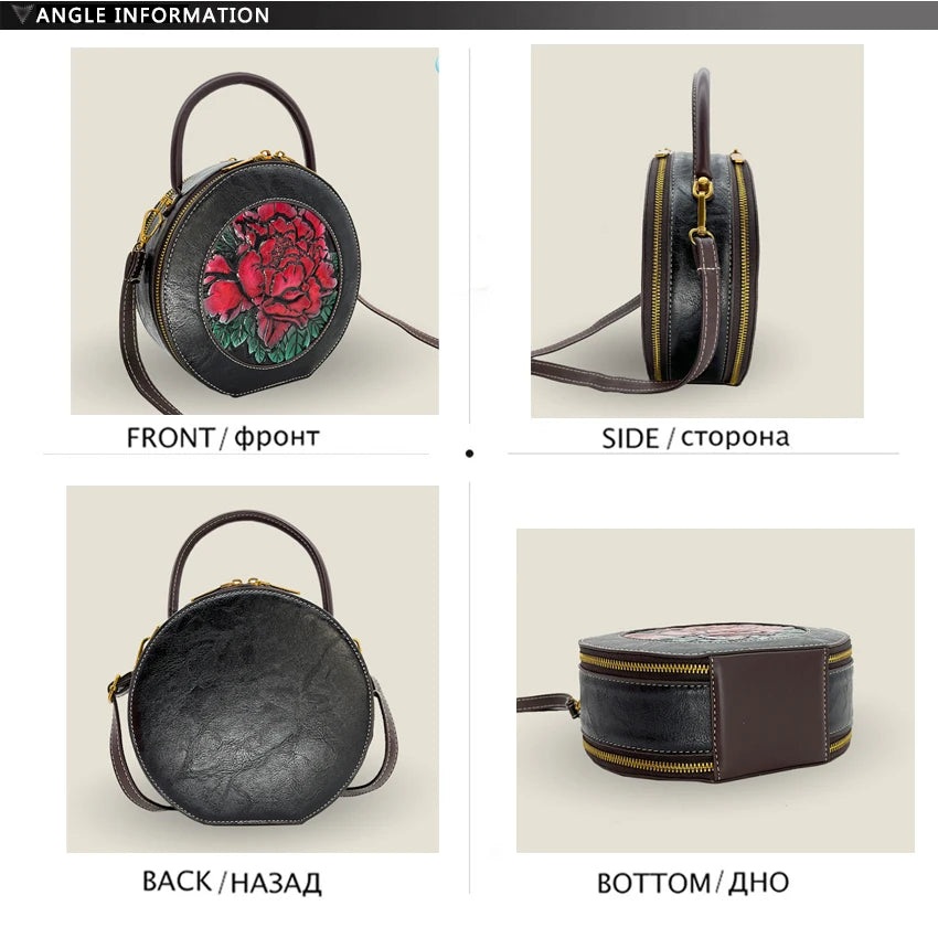 Bolso de diseñador de lujo para mujer, bolso de hombro de estilo chino Retro con relieve 3D de flores, bolso cruzado para gifls, nuevo bolsillo redondo para teléfono