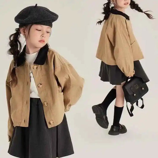 Chaqueta para niñas, primavera 2025, nueva chaqueta para bebés, Top, abrigo versátil para primavera y otoño, ropa para niñas