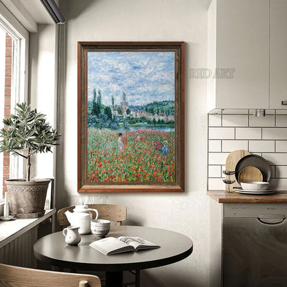 Pintura al óleo de paisaje de jardín hermoso pintado a mano, cuadro en lienzo, pintura de cuchillo con textura, arte de pared de reproducción, sin marco