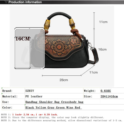 Bolso de hombro Retro para mujer, bandolera Diagonal con estampado 3D de alta calidad, clásico, para oficina, no demasiado grande o demasiado pequeño, de lujo