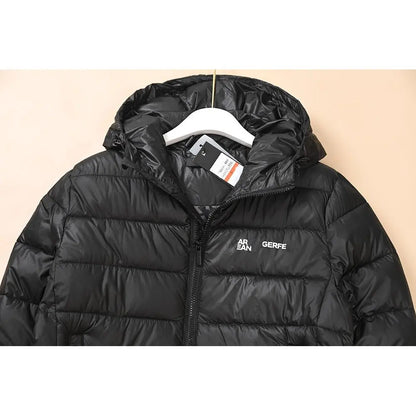 Chaqueta Corta Acolchada de Algodón para Mujer, Estilo Otoño Invierno, con Estampado de Letras, Capucha, Informal, Estilo Ame...