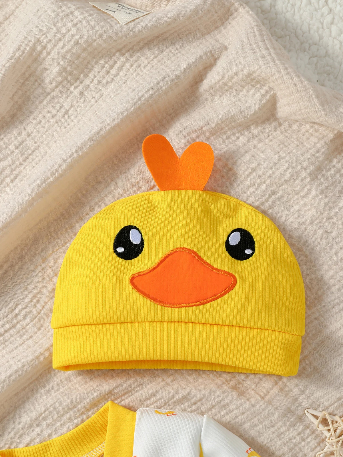 Bebé niños/niñas lindo mono de manga larga con cremallera sombrero de pato 2 piezas para Otoño/Invierno 1-2Y ropa Casual de uso diario