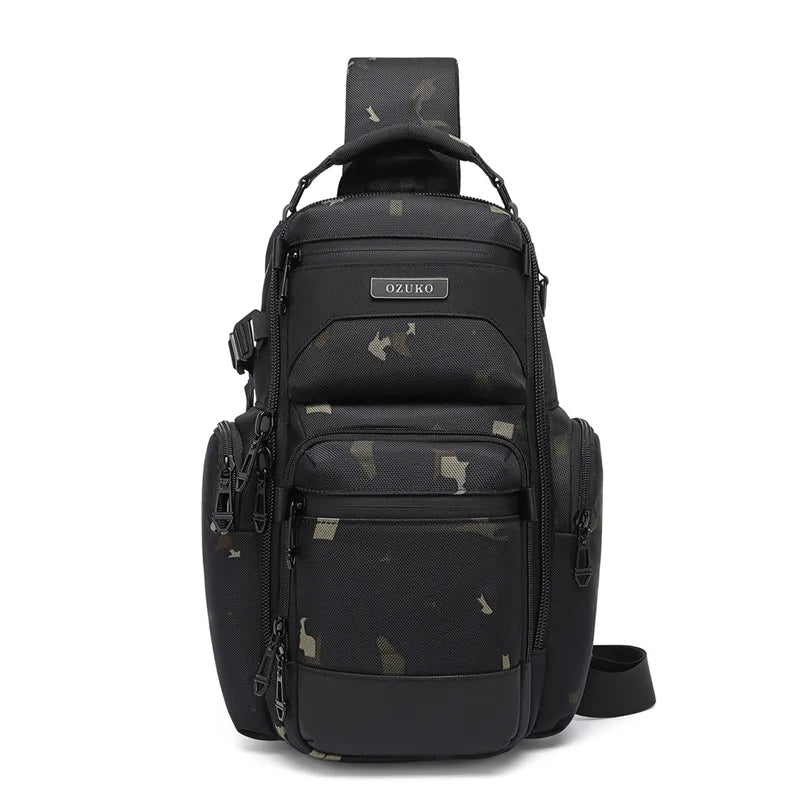 Bolso de pecho OZUKO, elegante bolso cruzado multifuncional, bolso cruzado de viaje ligero e impermeable para hombre