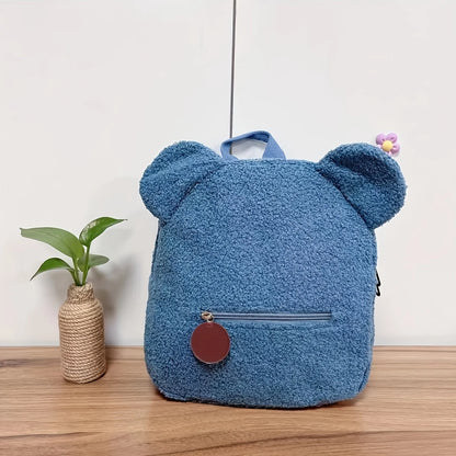 Mochila Mini con Orejas de Oso, Personalizable con Nombre Bordado, de Pana y Felpa, para Niñas, Mujeres, Niños Pequeños, Regalo para Guardería