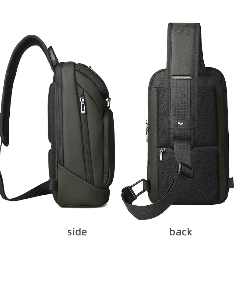 Bolso de hombro multifunción HK para hombre, bolso cruzado impermeable, apto para iPad de 11 pulgadas, bolso bandolera ligero para viajes al aire libre