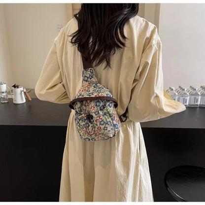 Bolso cruzado de moda para niñas y mujeres, bolso de teléfono de estilo chino, bolsillo en el pecho con estampado étnico, bolso de tela pequeño de un hombro, nuevo