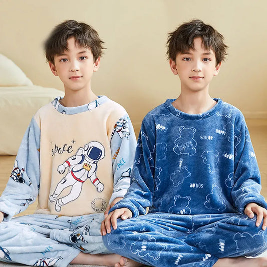 Pijamas para niños pequeños 3 4 5 6 8 9 10 11 12 14 16 años Conjunto de ropa de dormir de franela Pijamas de dinosaurio Anmal Pijamas para niños Ropa