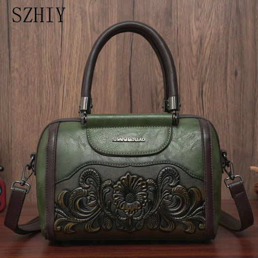 Bolso Vintage para mujer, bolso de hombro de diseñador de lujo, bolso con estampado en relieve 3D, bolso cruzado mediano para oficina, regalos para mamá, bolso de lujo