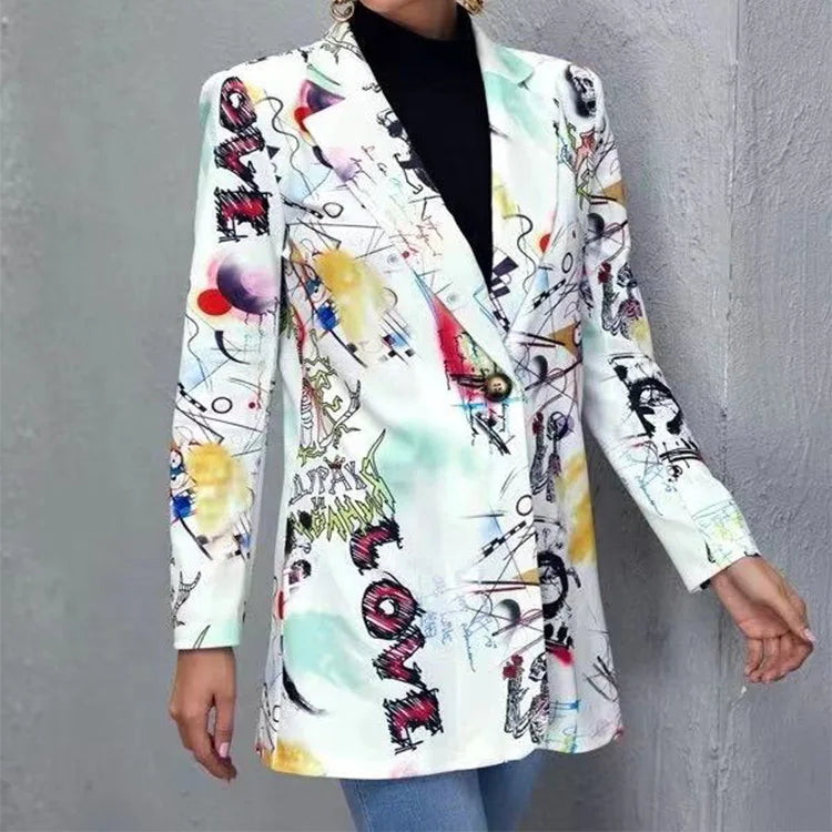 Women's Casual Long Sleeve Turn-down Collar Suit Jacket Elegant Fashionable Chinese Brandless Ladies' Formal Wear