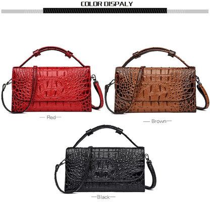 Bolso cruzado de diseñador de lujo para mujer, bandolera con patrón de cocodrilo, de cuero de alta calidad, cuadrado