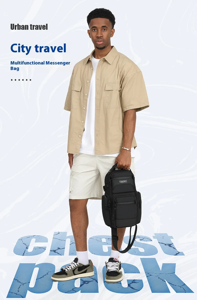 Bolso de pecho OZUKO, elegante bolso cruzado multifuncional, bolso cruzado de viaje ligero e impermeable para hombre