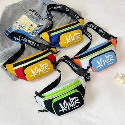 Mini riñonera Oxford con letras bonitas para niños y niñas, paquete divertido de plátano, bolso de hombro cruzado, bolsos con cinturón de pecho, nuevo