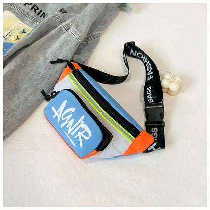 Mini riñonera Oxford con letras bonitas para niños y niñas, paquete divertido de plátano, bolso de hombro cruzado, bolsos con cinturón de pecho, nuevo