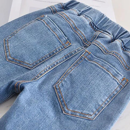 Pantalones vaqueros con bordado de fresas para niña, pantalón con bolsillos, a la moda, para primavera y otoño, 2023
