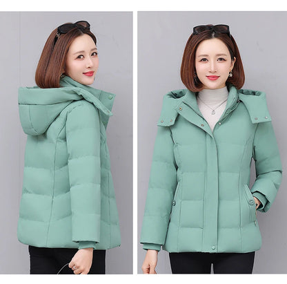 Chaqueta de algodón con forro polar grueso para mujer ENYW, abrigo informal holgado de invierno, ropa cálida para mamá, manga...